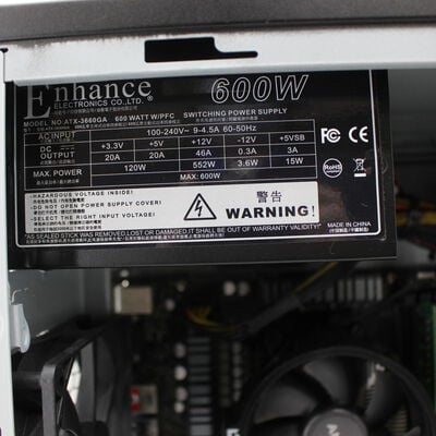 【通販センター】中古  インバースネット FRONTIER(AMD Ryzen 5 3600X/32GB/SSD500GB/なし/NVIDIA GeForce RTX 2060 6GB/W11H64 MAR) 189196 