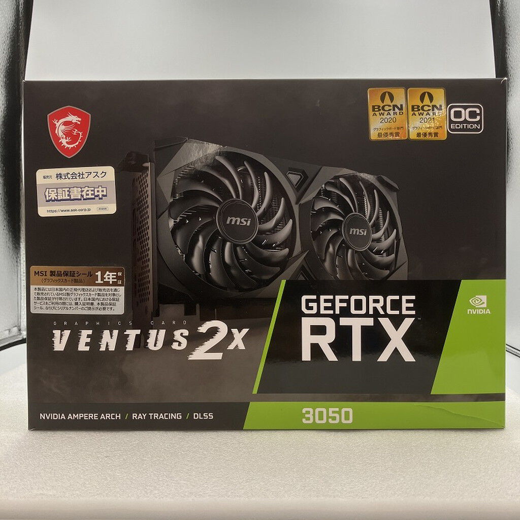 MSI GeForce RTX 3050 VENTUS 2X 8GB 中古 MSI GeForce RTX 3050 VENTUS 2X OC 8GB GDDR6 Graphics Card for sale