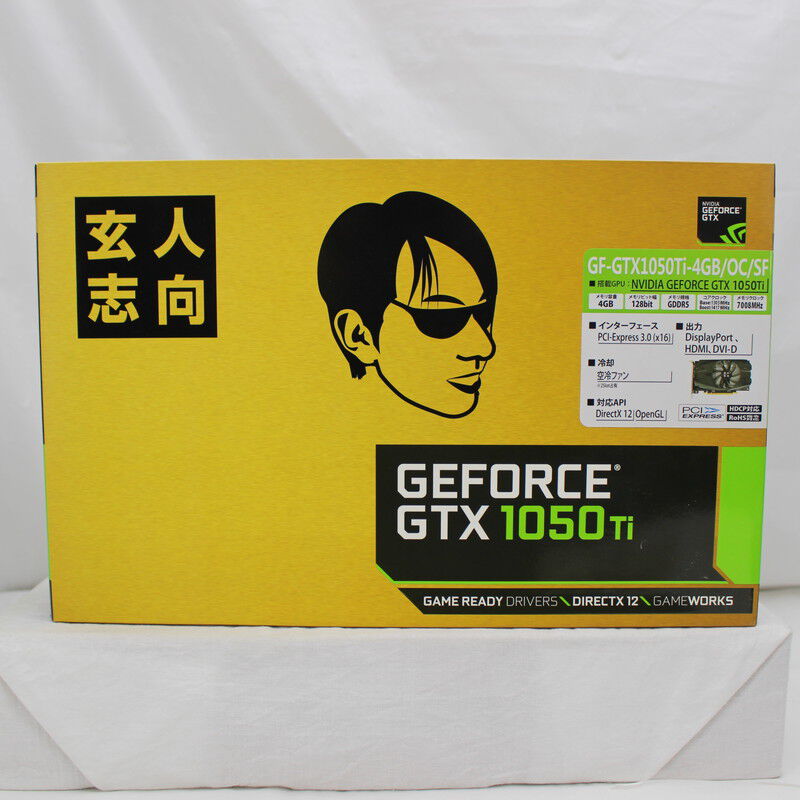 中古 玄人志向 GF-GTX1050Ti-4GB/OC/SF(GTX1050Ti 4G GDR5) 133575