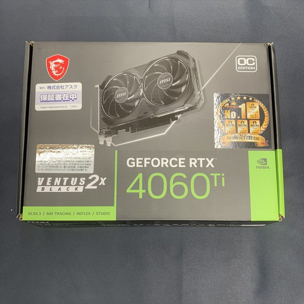 中古 MSI Geforce RTX 4060Ti VENTUS 2X BLACK 16G OC