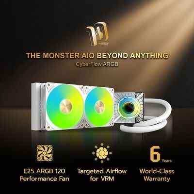 MONTECH  CyberFlow ARGB 240 White (240mm ARGB ホワイト) ドスパラ限定モデル 