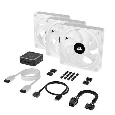 Corsair  iCUE LINK QX120 RGB WHITE Starter Kit CO-9051006-WW (3個パック ホワイト) 