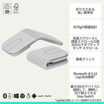 Logicool  Mobi Fold マウス MF900OW (オフホワイト) 