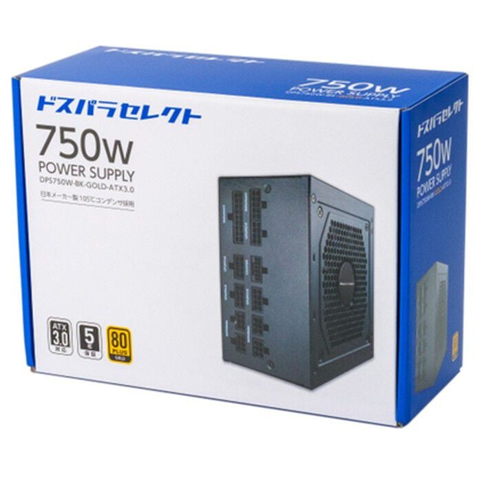 ドスパラセレクト DPS750W-BK-GOLD-ATX3.0 (750W ブラック