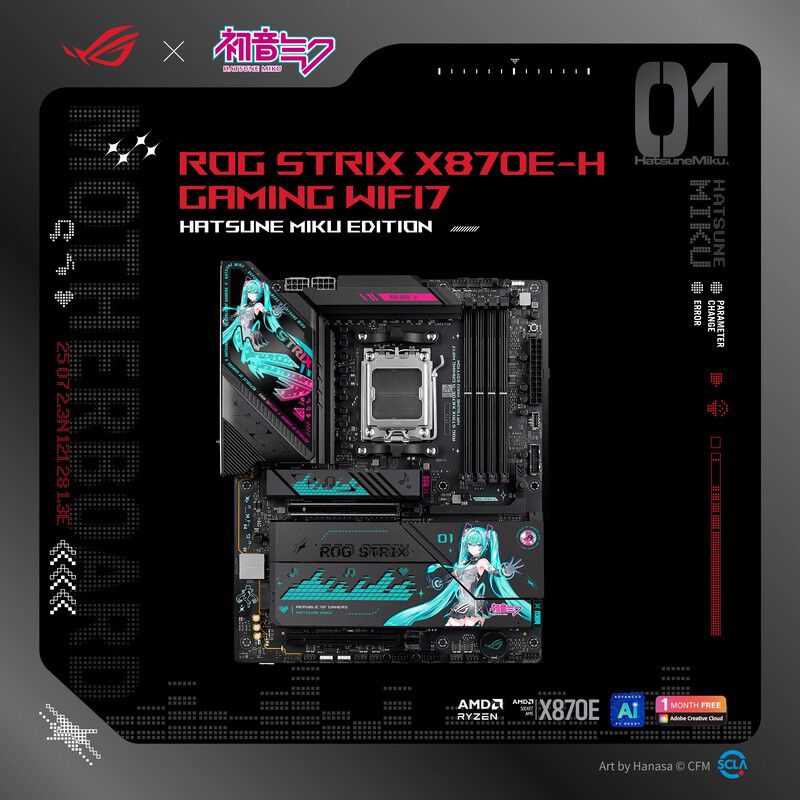 ASUS ROG STRIX X870E-H GAMING WIFI7 HATSUNE MIKU EDITION (X870E
