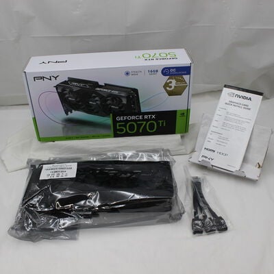 【通販センター】中古  PNY GeForce RTX 5070 Ti 16GB Overclocked Triple Fan VCG5070T16TFXPB1-O（RTX5070Ti 16GB） 3480039537 