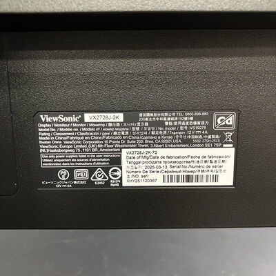 【大須店】中古  Viewsonic VX2728J-2K-72 (27"W 2H1DP 180Hz WQHD) 3120022630 