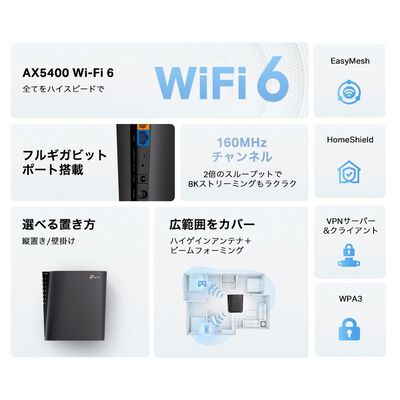 TP-Link  Archer AX5400 (ギガビットデュアルバンドWi-Fi 6ルーター) 