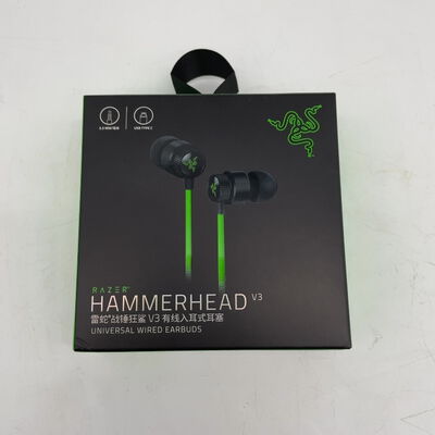 【大分店】中古  RAZER　RZ12-05590100-R3AC ゲーミングヘッドセット Hammerhead V3 ブラック ［&phi;3.5mmミニプラグ＋USB-C /両耳 /イヤホンタイプ］ 4860001532 