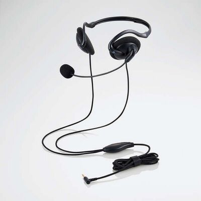 エレコム  HS-NB06TBK (折りたたみ式ネックバンドタイプ ヘッドセット 有線 4極&phi;3.5mm) 