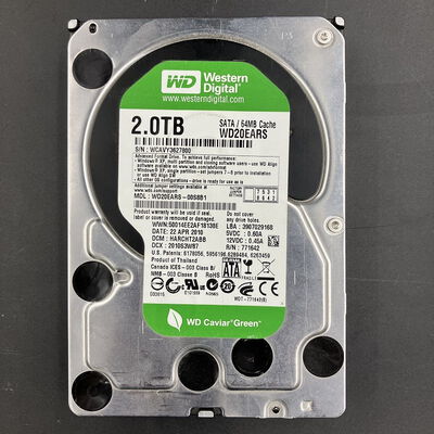 【大須店】中古  WESTERN DIGITAL WD20EARS (2TB SATA300) 3120022719 
