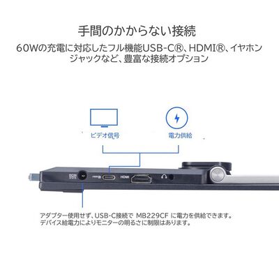 ASUS  ZenScreen MB229CF (21.5インチワイド ポータブル液晶モニター) 