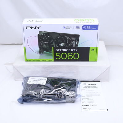 【通販センター】中古  PNY GeForce RTX 5060 8GB Overclocked Dual Fan VCG50608DFXPB1-O（RTX5060 8GB） 3480041918 