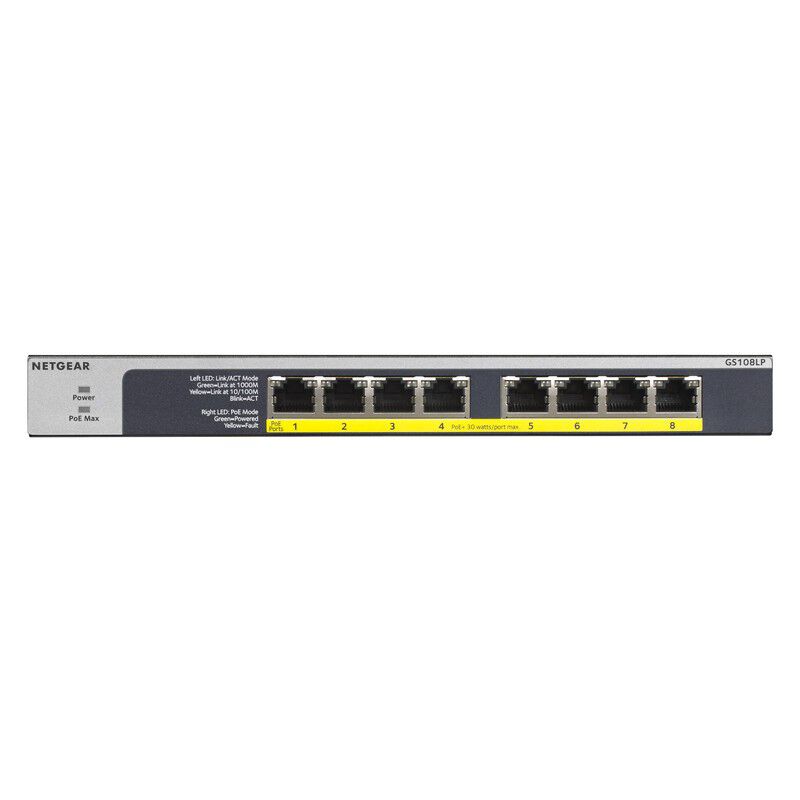 NETGEAR GS108LP-100AJS PoE+対応 (60W) ギガビット8ポート