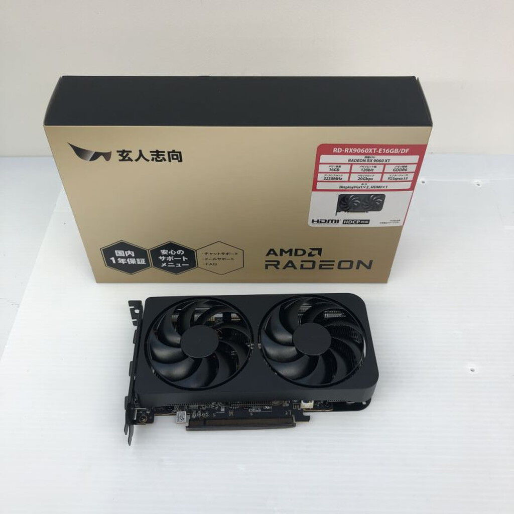 中古 玄人志向 RD-RX9060XT-E16GB/DF（RX9060XT 16GB） 3480039403