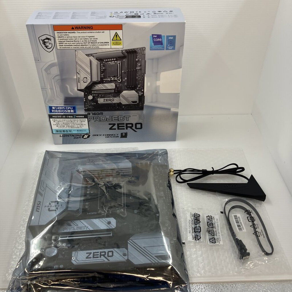 中古 MSI B760M PROJECT ZERO (B760 mATX DDR5) 167315 （330247