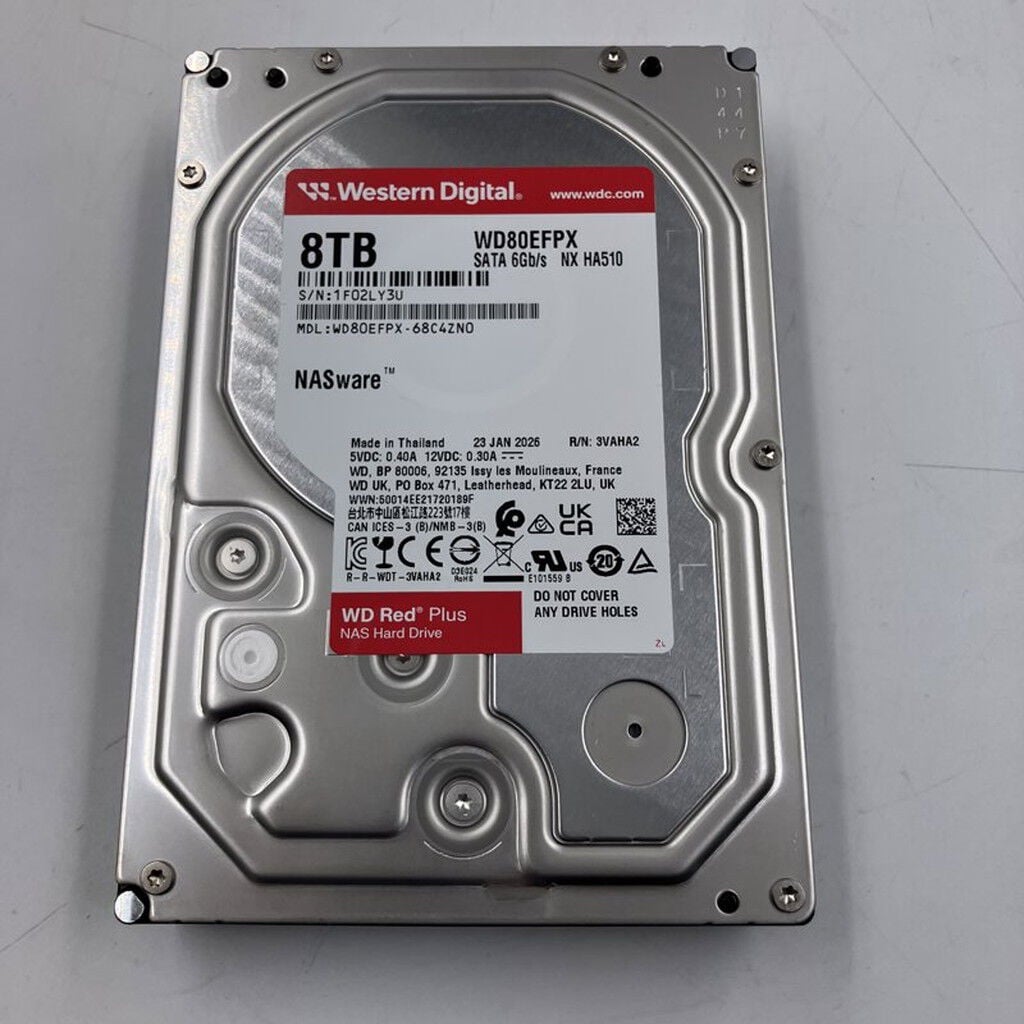 中古 W.D Red Plus WD80EFPX (SATA3 8TB 5640rpm 256MB) 3280023456