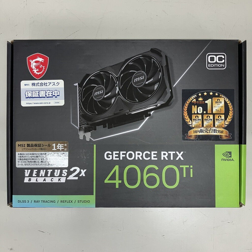 中古　4060ti 8gb GALAX 〔中古〕GALAX GeForce RTX 4060 Ti 8GB 1-Click OC（中古1ヶ月