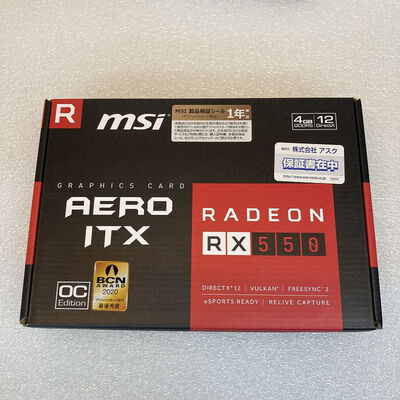 【京都店】中古  MSI Radeon RX 550 AERO ITX 4G OC (RX550 4G GDR5) 3180006143 