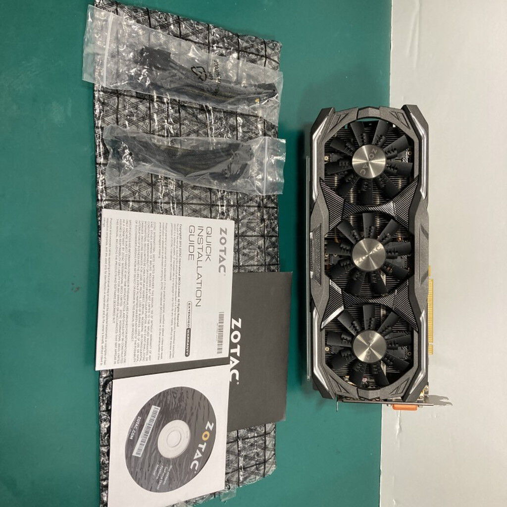 【中古】「未使用品」Zotac zt-p10800i-10pビデオグラフィックカード 中古 ZOTAC ZT-P10800B-10P(GTX1080 8GB GDR5X AMP EX) 4760001534