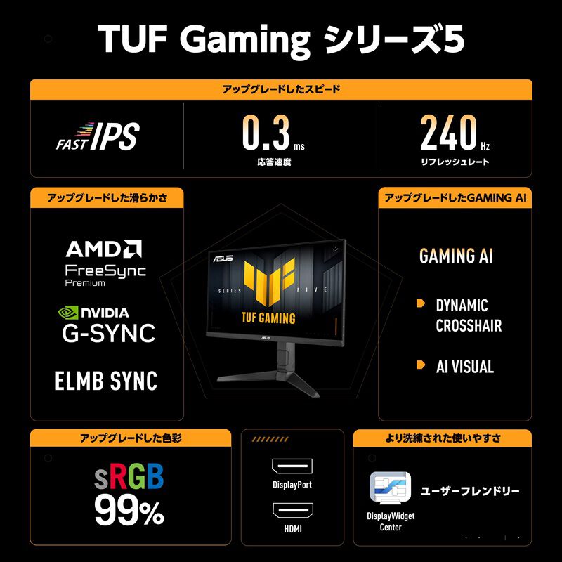 ASUS TUF Gaming VG249QML5A (23.8インチワイド 液晶モニター