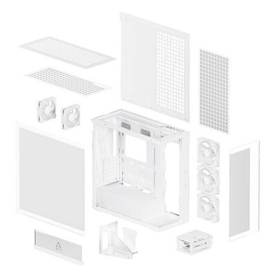 ARCTIC  Xtender VG White ACPCC00017A (E-ATX ガラスパネル ホワイト) 