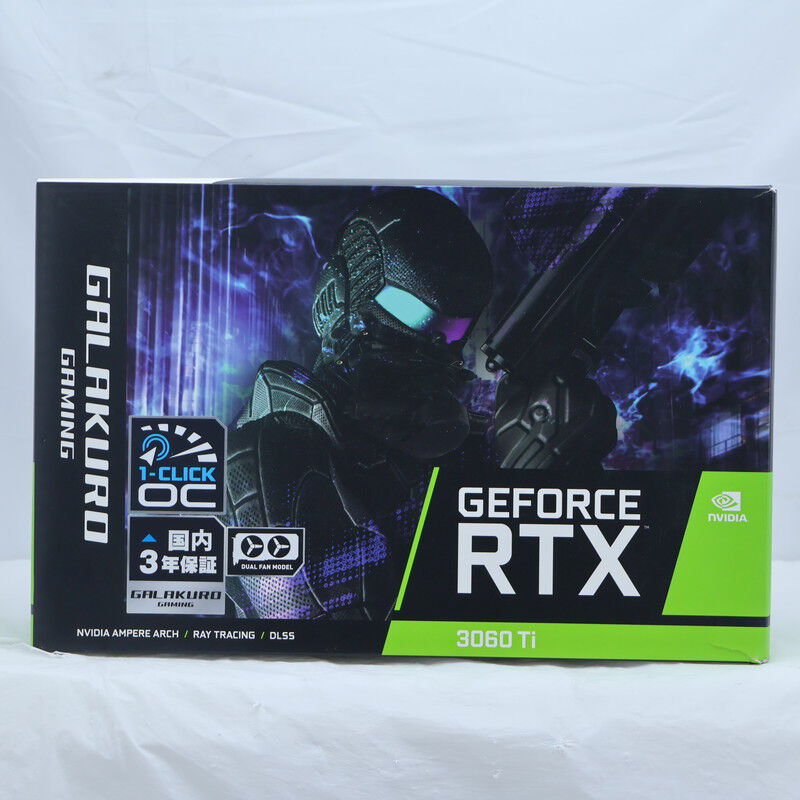 中古 【LHR版】玄人志向 GG-RTX3060Ti-E8GB/DF/LHR (RTX3060Ti 8GB