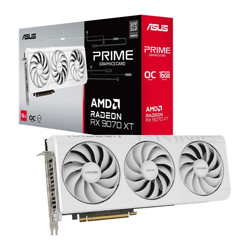 ASUS PRIME-RX9070XT-O16G-WHITE (Radeon RX 9070 XT 16GB