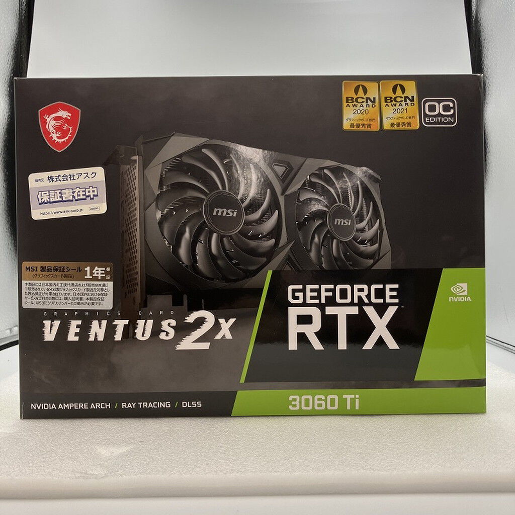 中古 MSI GeForce RTX 3060 Ti VENTUS 2X 8G OCV1 LHR 3290007191