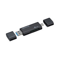 グリーンハウス  USB Type-C + USB Type A コンパクト カードリーダ/ライタ GH-CRACA-BK 