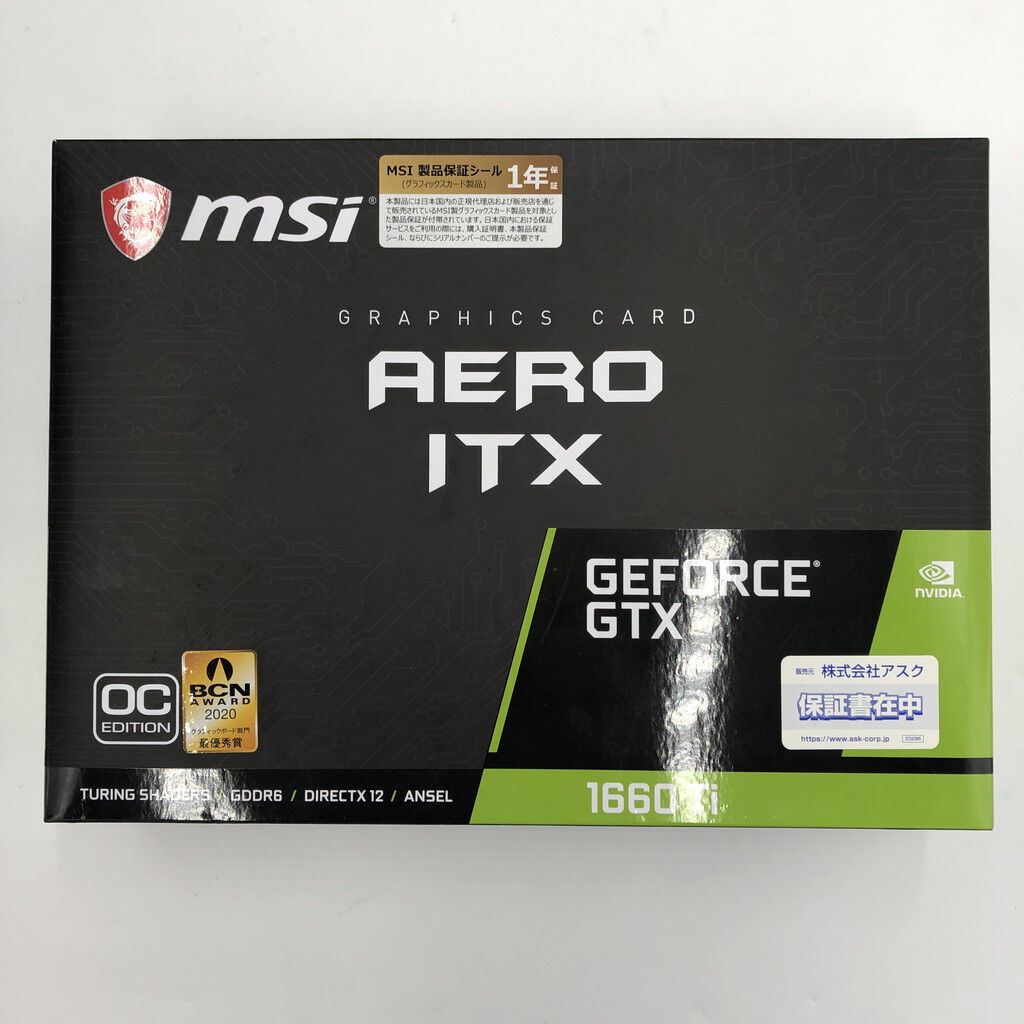 中古 MSI GeForce GTX 1660 Ti AERO ITX 6G OC(GTX1660Ti) 139073