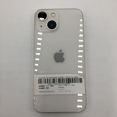 【盛岡都南店】中古  【国内版SIMフリー】Apple iPhone13 mini 5.4インチ 128GB (スターライト) MLJE3J/A 147396 