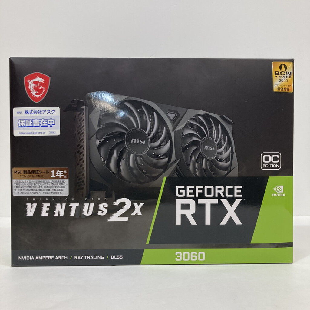 中古 MSI GeForce RTX 3060 VENTUS 2X 12G OC (RTX3060 12GB) 144777