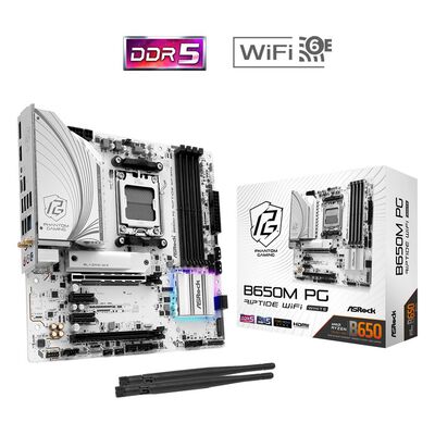 ASRock  B650M PG Riptide WiFi White (B650 AM5 MicroATX) 