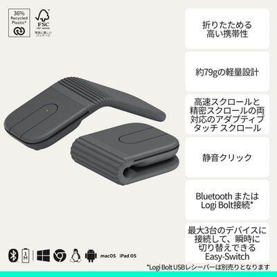 Logicool  Mobi Fold マウス MF900GR (グラファイト) 