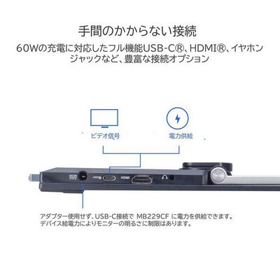 ASUS  ZenScreen MB229CF (21.5インチワイド ポータブル液晶モニター) 