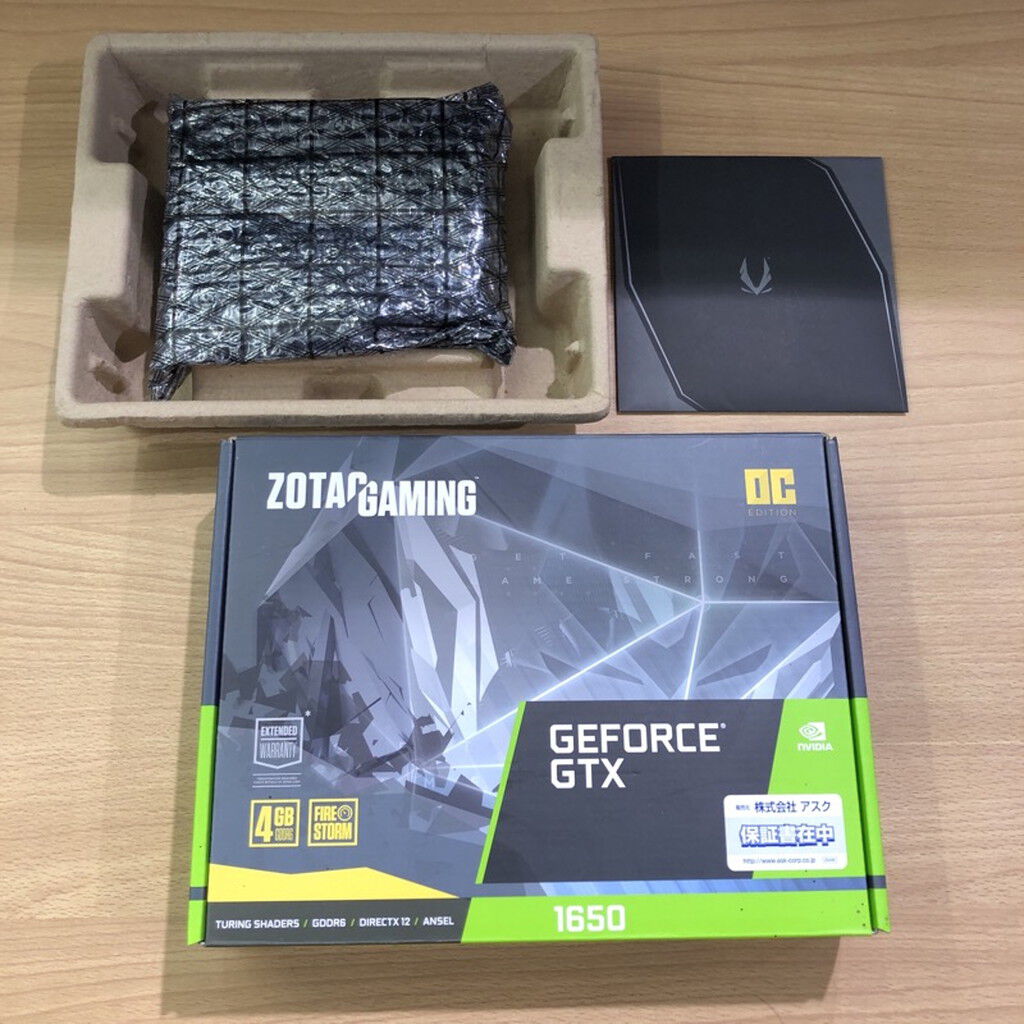 中古 ZOTAC ZT-T16520F-10L (GTX1650 4GB GDR6) 4720001693
