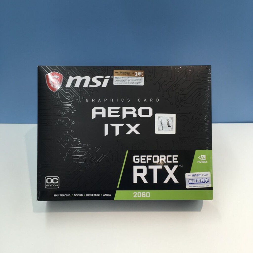 GeForce RTX 2060 AERO ITX 6G OC　中古品　正常動作品　元箱付き 中古 MSI GeForce RTX 2060 AERO ITX 6G OC-JP (RTX 2060 6GB PCI-E