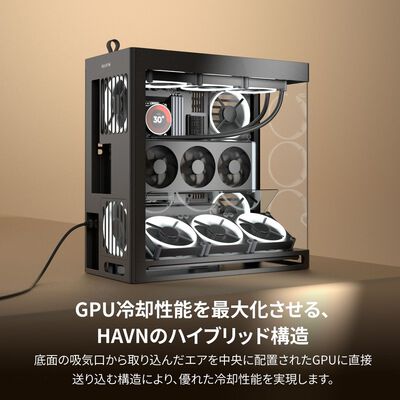 HAVN  HS 420 VGPU Edition Black HVN-CA-HS420-08 (E-ATX ガラス ブラック) 