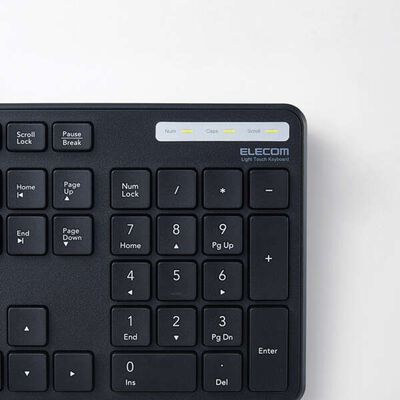 エレコム  TK-FCM108KBK (抗菌 有線薄型フルキーボード) 