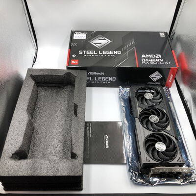 【水戸赤塚店】中古  ASRock RX9070XT SLD 16G Steel Legend Dark 16GB (RX9070XT 16G) 176936 