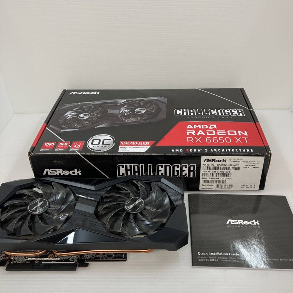【中古・動作確認済】ASRock AMD RX6650XT GPU 中古 ASRock RX6650XT CLD 8GO (RX 6650XT 8GB) 150487 （382701