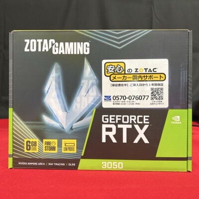 【静岡東瀬名店】中古  ZOTAC GAMING GeForce RTX 3050 6GB GDDR6 LP ZT-A30510L-10L（RTX3050 6GB） 3480038016 
