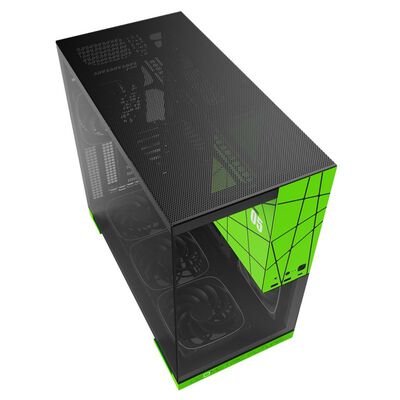 Geometric Future  Model 5 NV Style Edition with 5FAN GF-M5-NV-Edition PLUS (E-ATX ガラス ブラック/グリーン) 