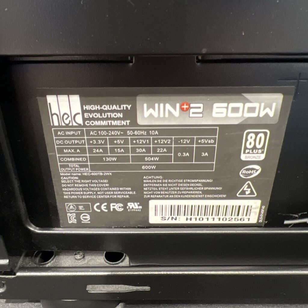 中古 自作PC(Ryzen 9 5900X/32GB/SSD120GB+SSD2TB+HDD500GB/なし