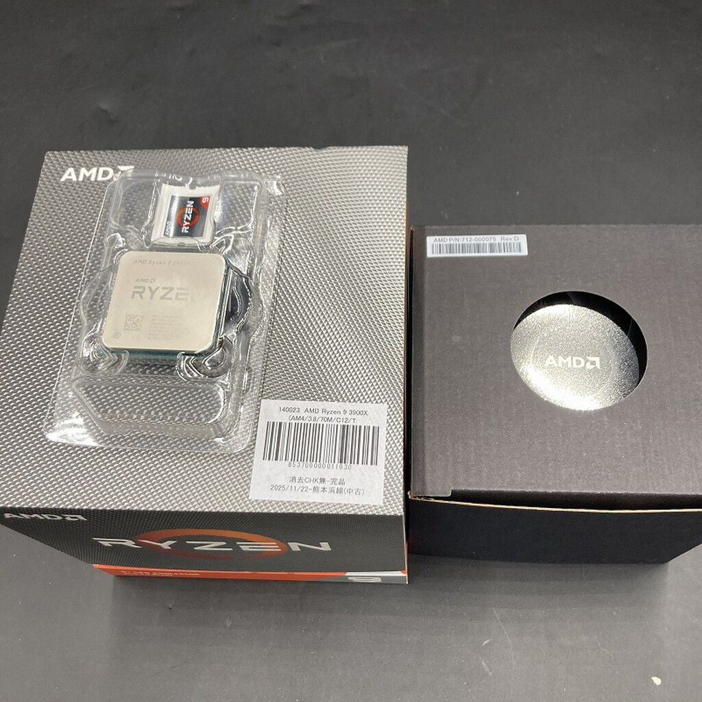 中古 AMD Ryzen 9 3900X (AM4/3.8/70M/C12/T24/105W) 140023