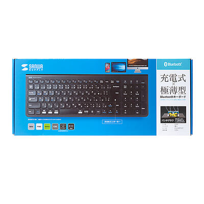 サンワサプライ  SKB-BT31BK Bluetoothスリムキーボード（テンキー付き・ブラック） 