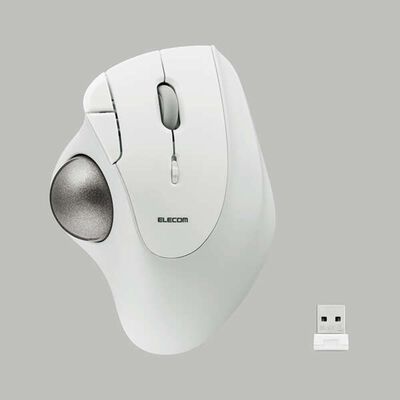 エレコム  M-IT10DRWH (2.4GHz無線トラックボール IST 5ボタン 人工ルビーモデル ホワイト) 
