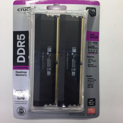 【千葉店】中古  Crucial CP2K16G64C38U5B(DDR5 PC5-51200 16GBx2) 3250005401 