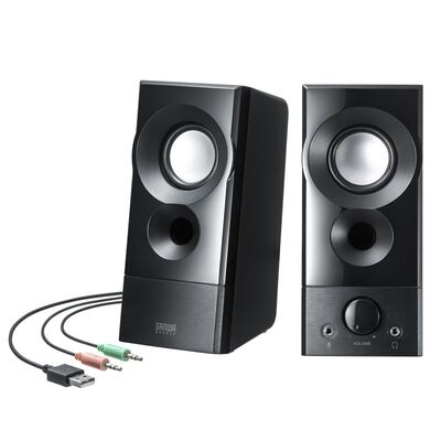 サンワサプライ  MM-SPL20UBK USB電源スピーカー（実用最大出力6W) 